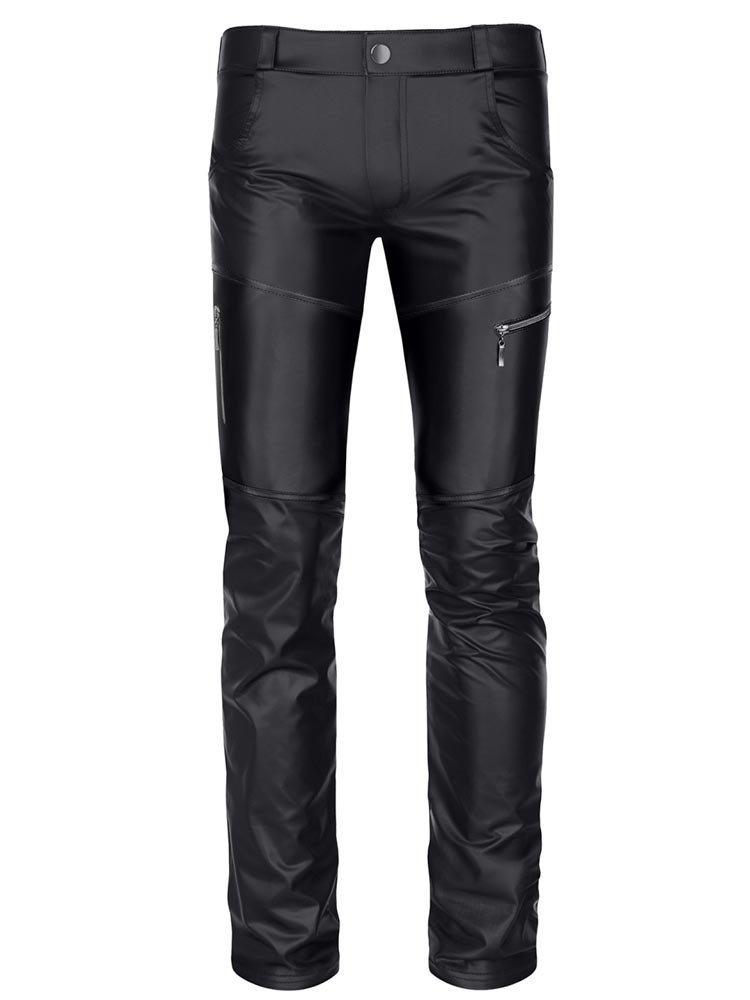 Hose AMEDEO Wetlook schwarz