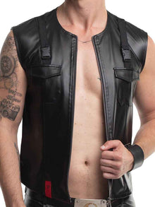 Weste mit Taschen CAMILLO Wetlook schwarz