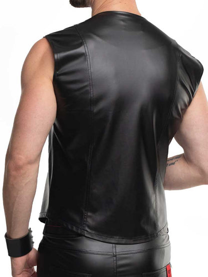 Weste mit Taschen CAMILLO Wetlook schwarz