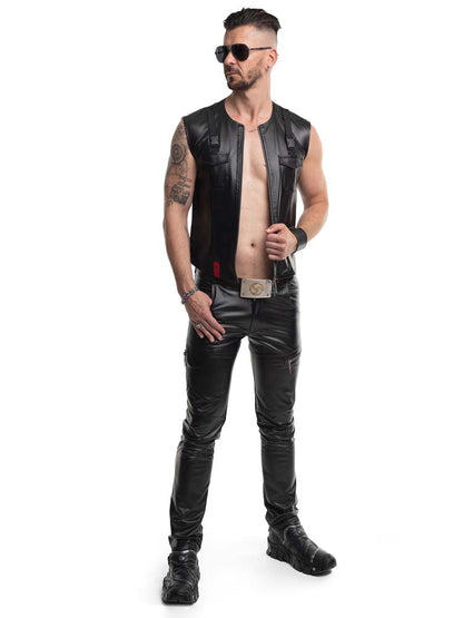Weste mit Taschen CAMILLO Wetlook schwarz