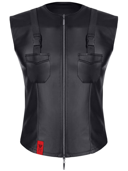 Weste mit Taschen CAMILLO Wetlook schwarz