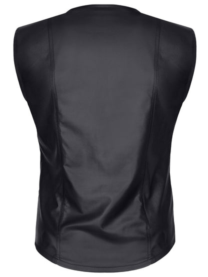 Weste mit Taschen CAMILLO Wetlook schwarz