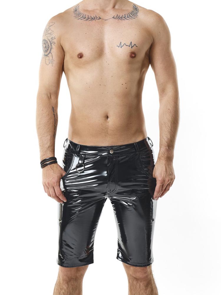 Hose PIERO PVC kurz schwarz