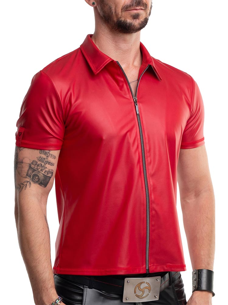 Polohemd MAURICIO mit Zip rot