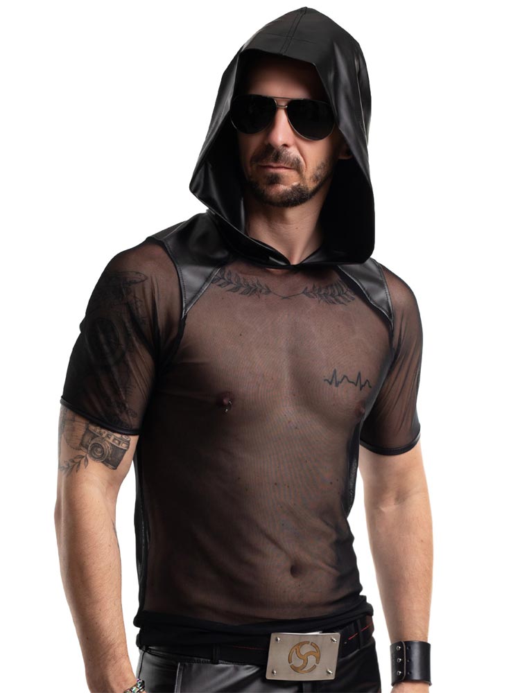 Netz-T-Shirt TITO mit Hoody Kurzarm