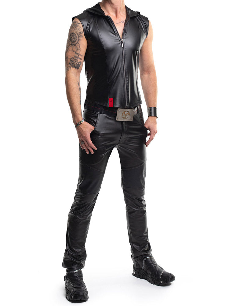Hose VITALE Wetlook schwarz