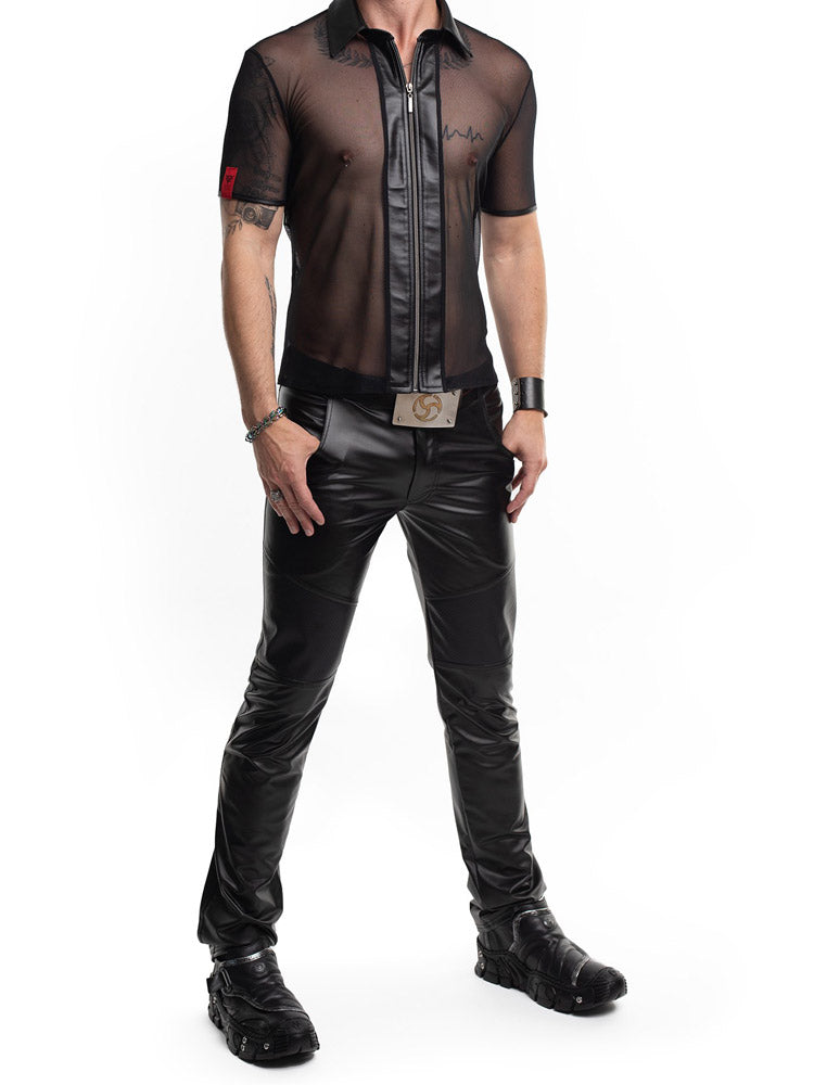 Hose VITALE Wetlook schwarz