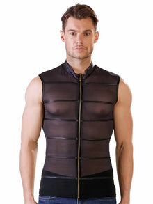 Herren-Shirt Powernet transparent schwarz