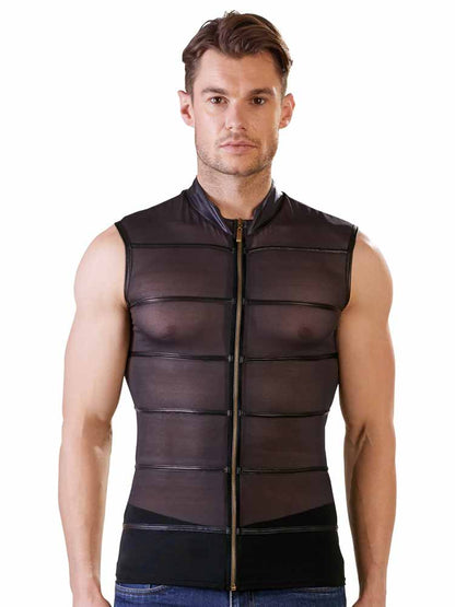 Herren-Shirt Powernet transparent schwarz