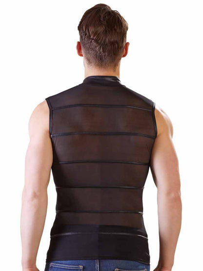 Herren-Shirt Powernet transparent schwarz