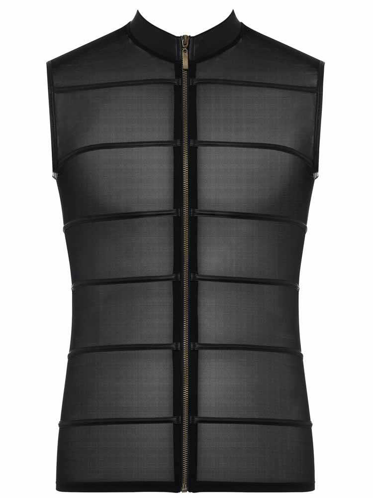 Herren-Shirt Powernet transparent schwarz