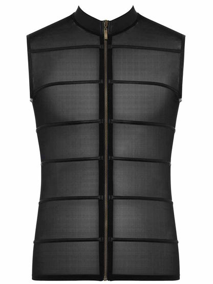 Herren-Shirt Powernet transparent schwarz