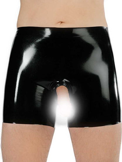 Gummi-Short, offenes Kondom