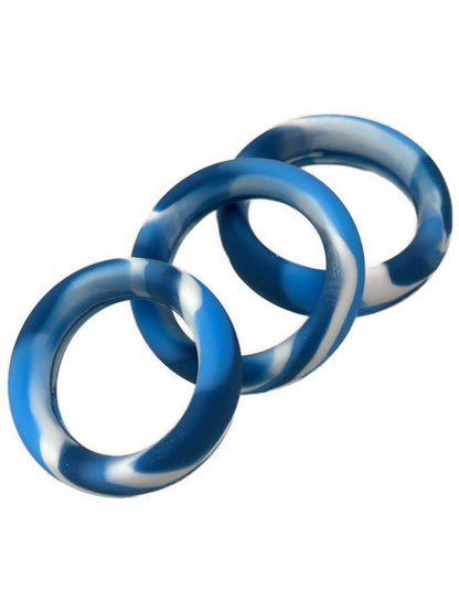 Silikon Cockring marmoriert blau