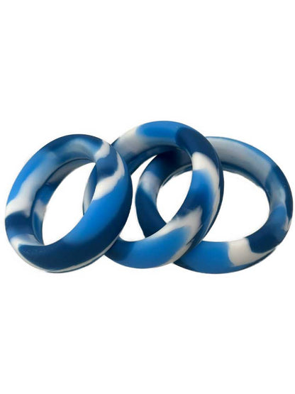 Silikon Cockring marmoriert blau
