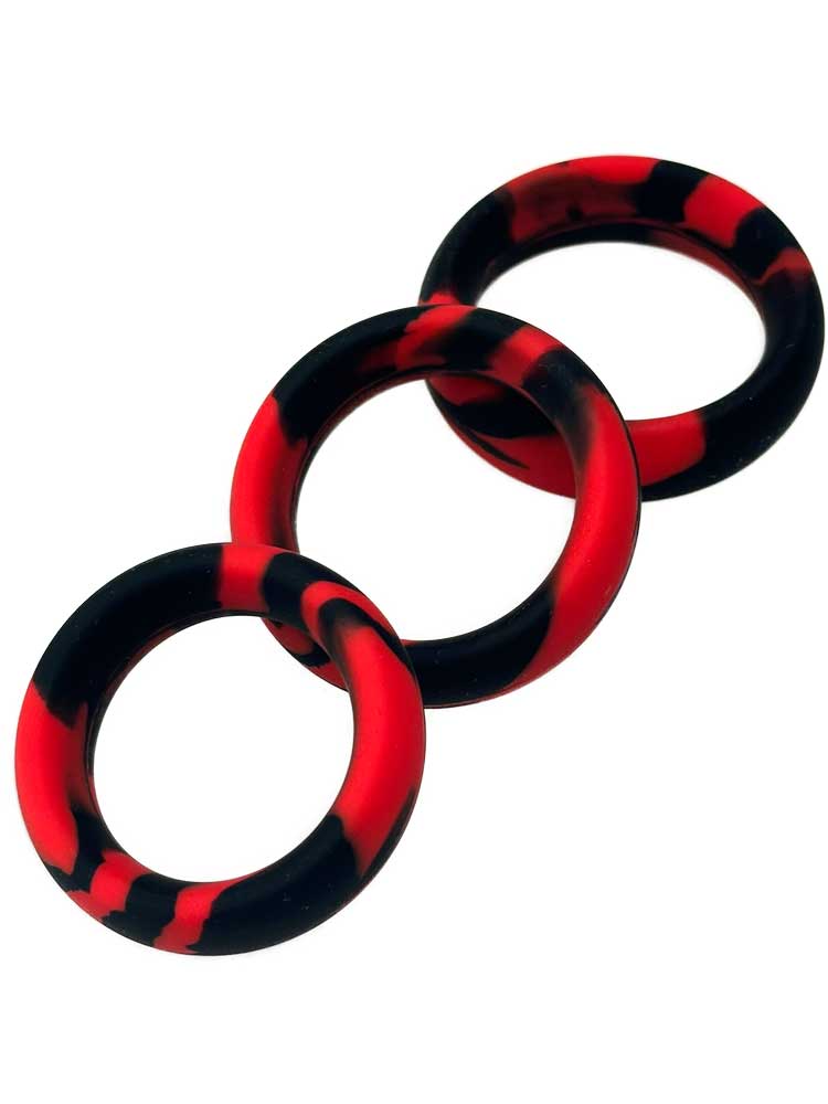 Silikon Cockring marmoriert rot
