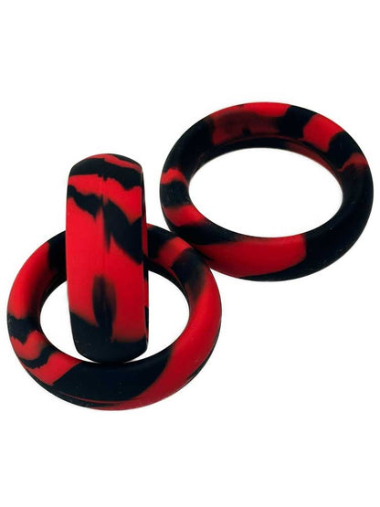 Silikon Cockring marmoriert rot