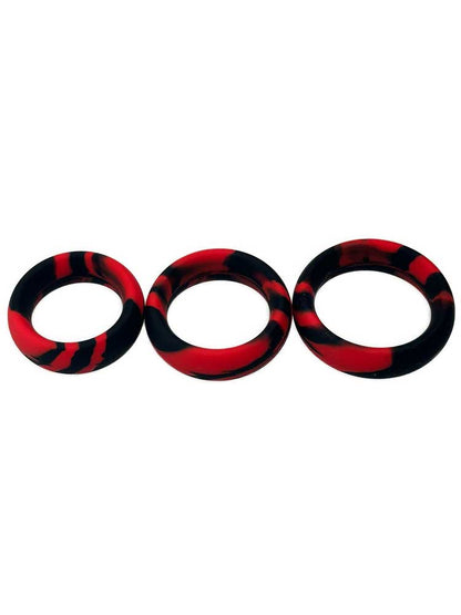 Silikon Cockring marmoriert rot