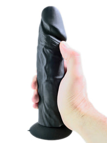 Silikon-Dildo 17cm mit Saugnapf schwarz