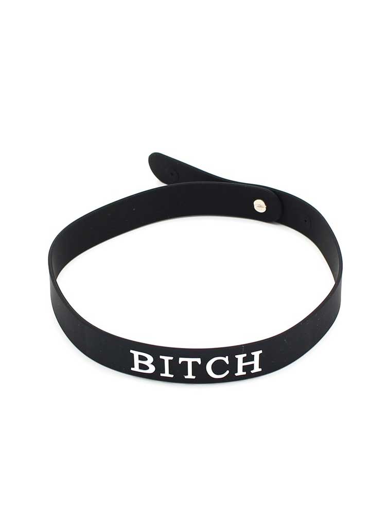 Silikon Halsband schwarz BITCH