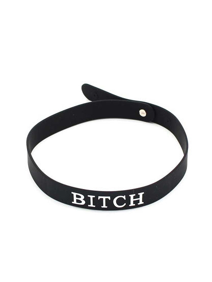 Silikon Halsband schwarz BITCH