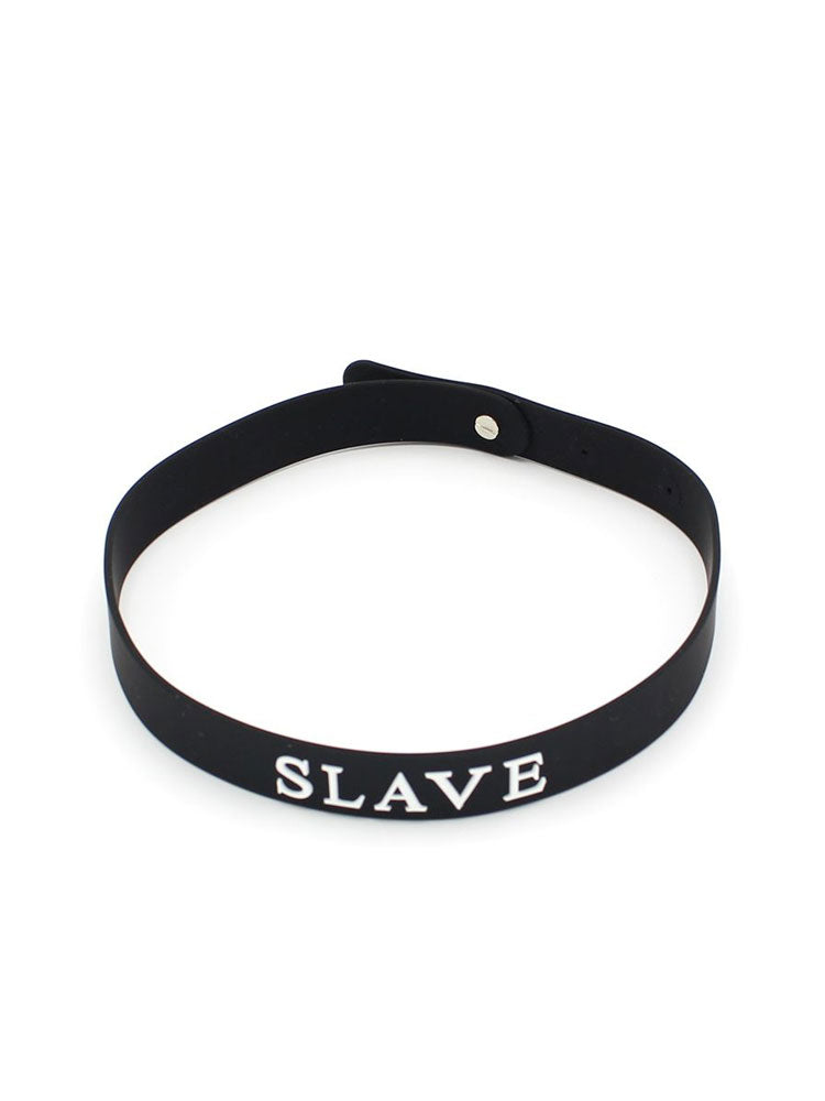 Silikon Halsband schwarz SLAVE