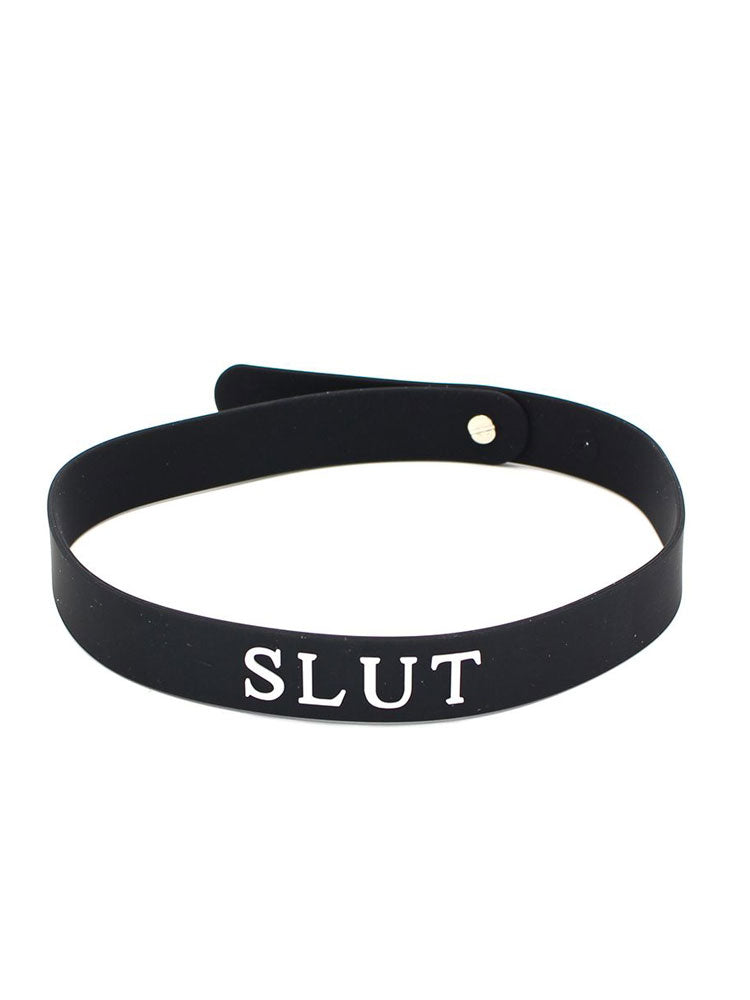 Silikon Halsband schwarz SLUT