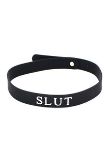 Silikon Halsband schwarz SLUT