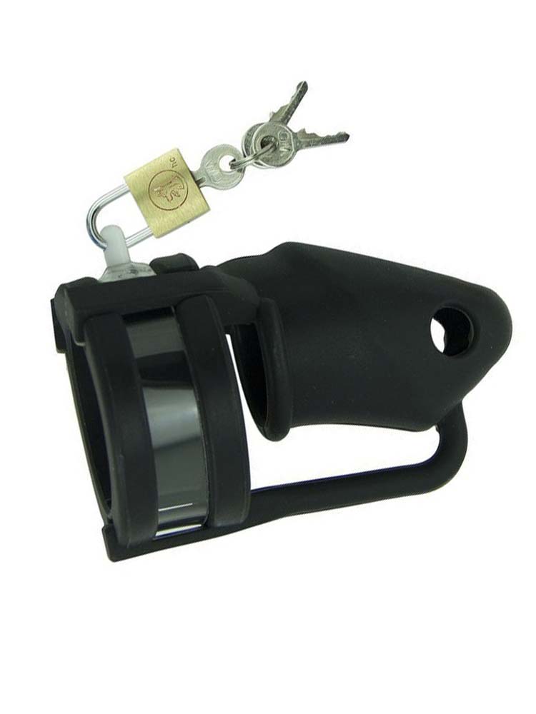 Silikon Keuschheitskäfig schwarz