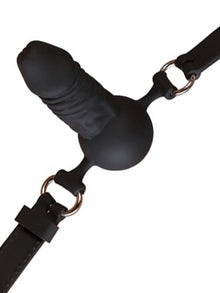 Silikon Penis Knebel schwarz