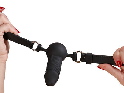 Silikon Penis Knebel schwarz
