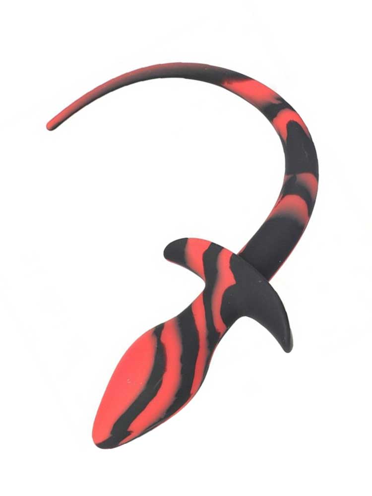 Silikon Puppy Tail - schwarz-rot