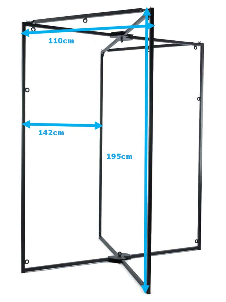Stabiler Slingrahmen 195 x 142cm silber