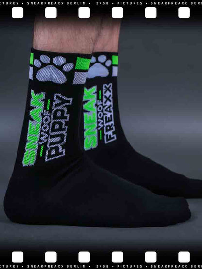 SNEAKFREAXX - WOOF PUPPY schwarz-neongrün