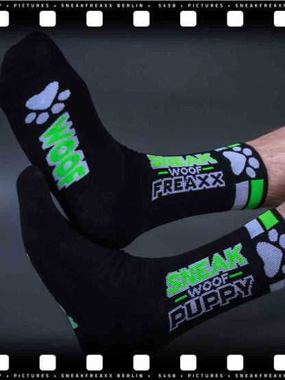 SNEAKFREAXX - WOOF PUPPY schwarz-neongrün