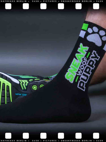 SNEAKFREAXX - WOOF PUPPY schwarz-neongrün