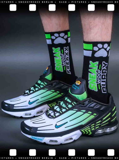 SNEAKFREAXX - WOOF PUPPY schwarz-neongrün
