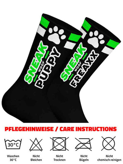 SNEAKFREAXX - WOOF PUPPY schwarz-neongrün