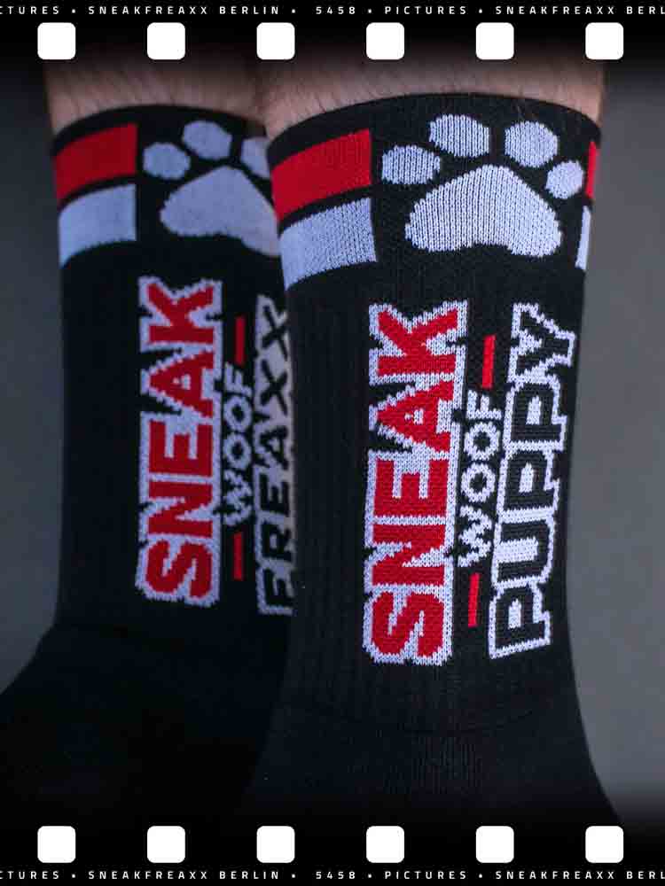 SNEAKFREAXX - WOOF PUPPY schwarz-rot