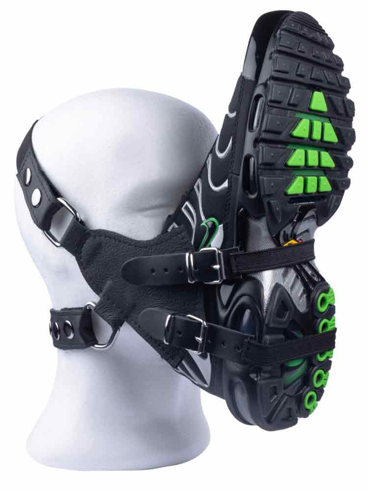 Sniff my Sneaker Ledermaske Kopfharness