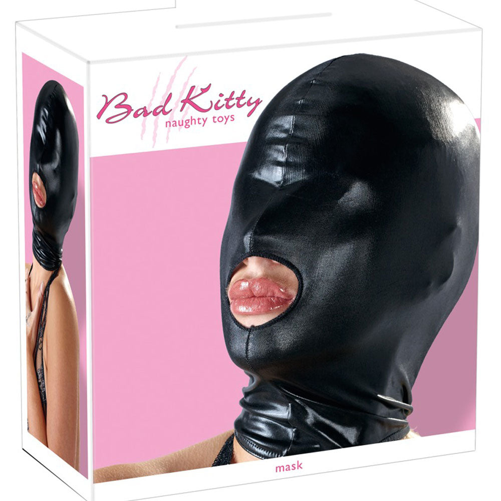 Spandex Maske, Mund offen WET-LOOK glänzend