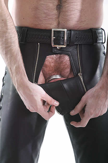 SPEXTER Leder-Zimmermannhose mit Seitenschnürung
