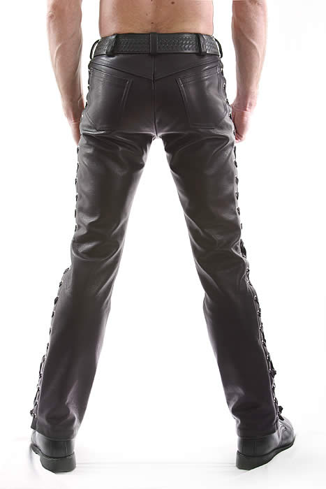 SPEXTER Leder-Zimmermannhose mit Seitenschnürung
