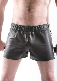 Leder-Boxershort Doppel-Streifen in WEISS