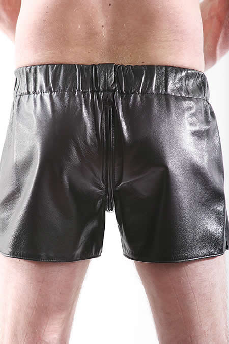 Leder-Boxershort Schrittreißverschluss