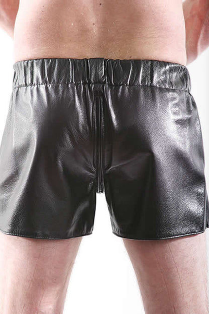 Leder-Boxershort Schrittreißverschluss