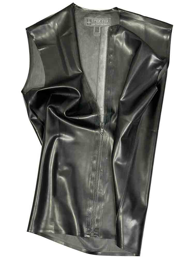 SPEXTER Rubber T-Shirt ohne Arm mit Reißverschluß - schwarz
