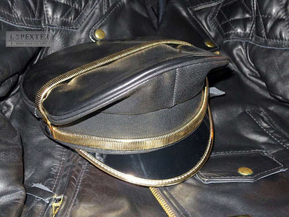 Leder-Kappe SPEXTER DELUXE CAP gold