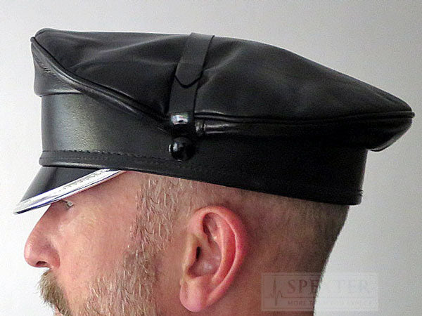 Leder-Kappe SPEXTER CLASSIC-CAP silber - 54