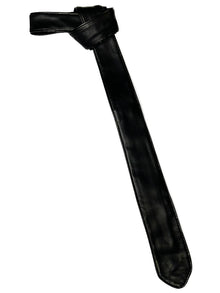 Lederkrawatte schmal mit SCHWARZER PASPEL